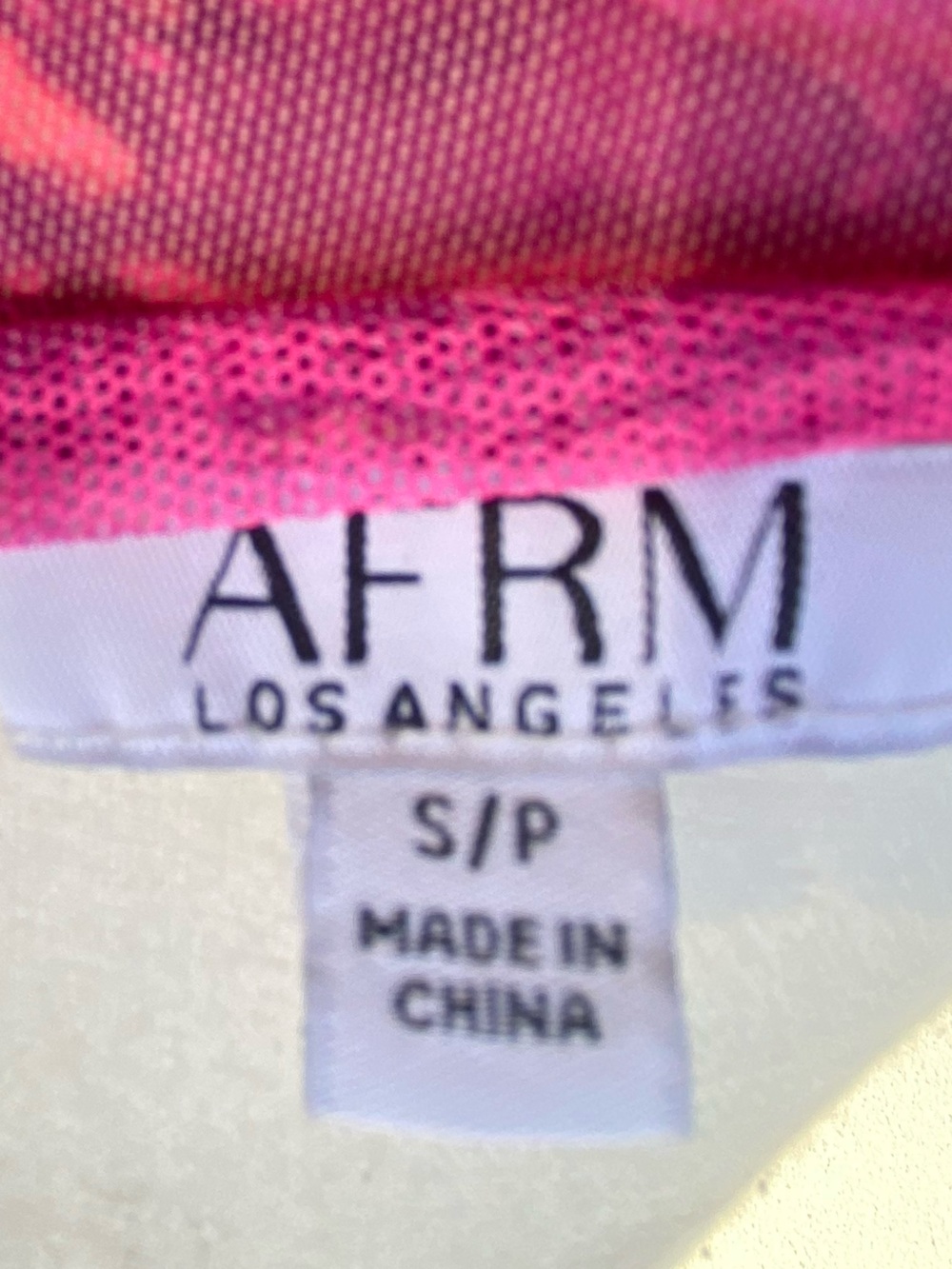 AFRM Subversive Pink & Orange Abstract Sunset Print Mesh Long Sleeve Top Small - Picture 5 of 6